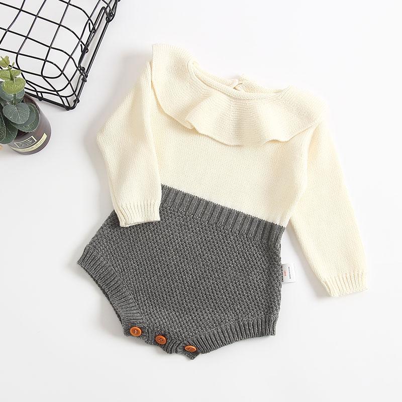 Ruffle Collar Girls Knit-Romper romper Yo Baby India