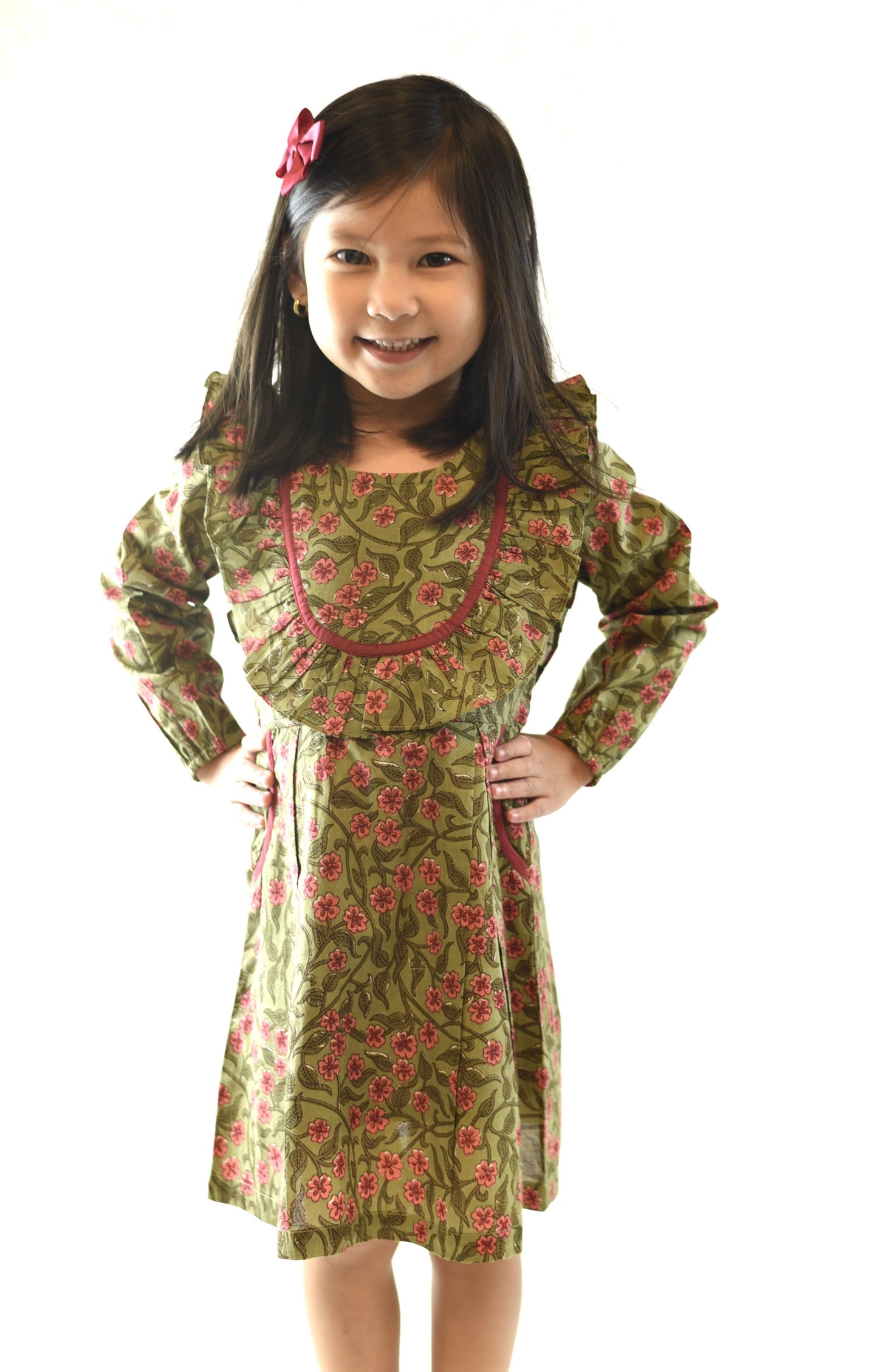 Ruffle & Lace Yoke-Dress Dress Yo Baby Wholesale