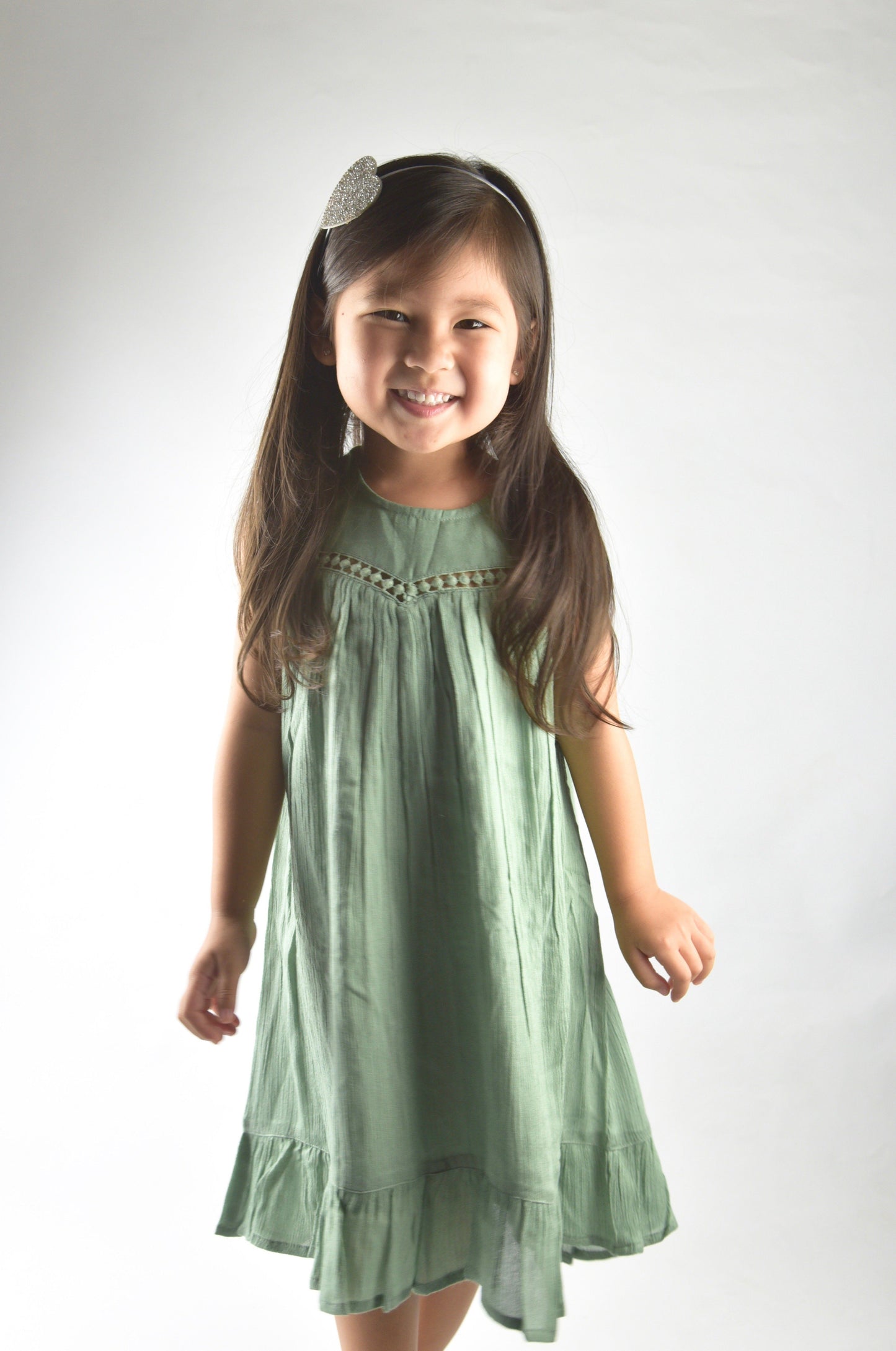 Sage Lace Detail Dress Dress Yo Baby Wholesale