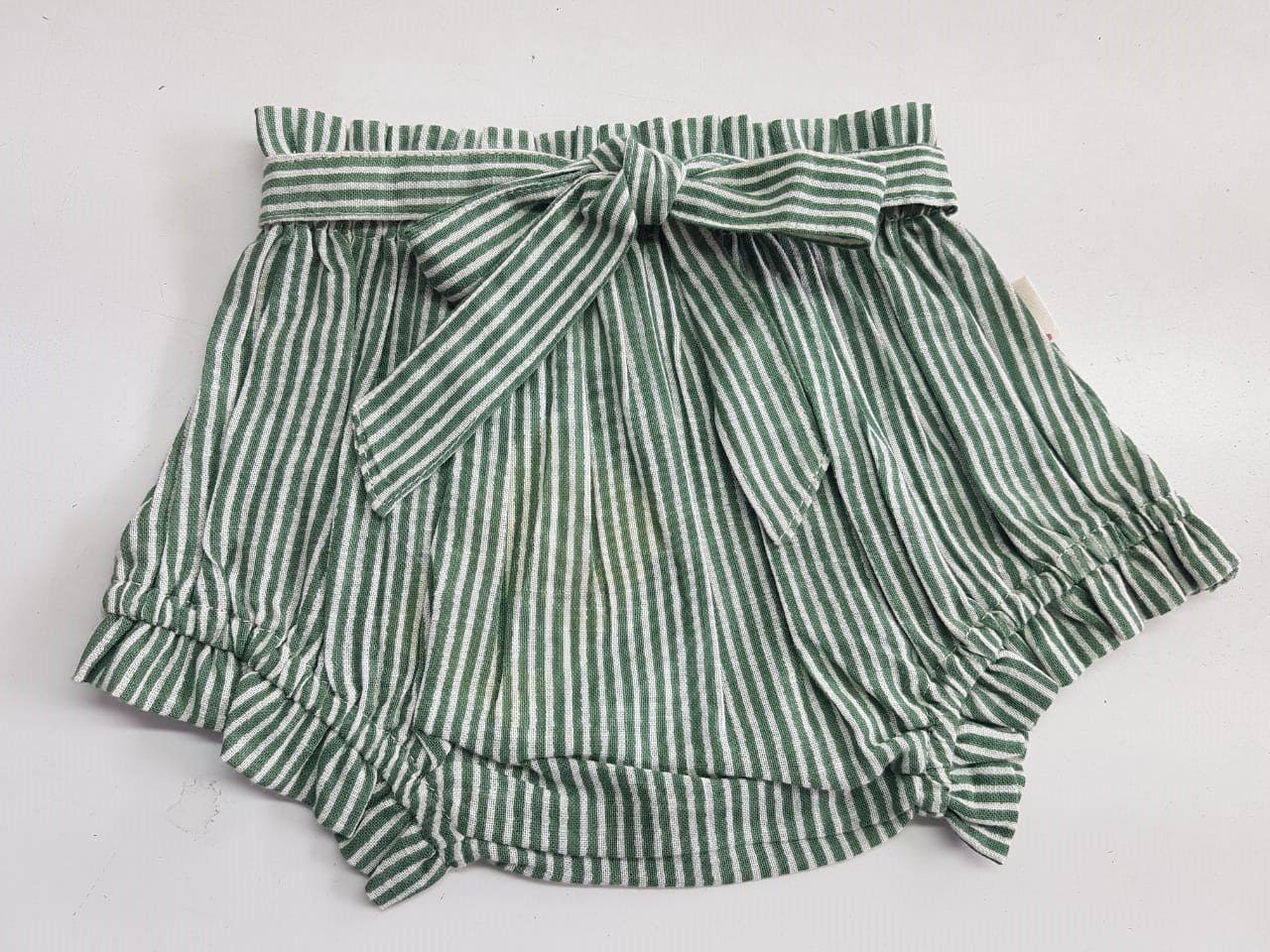Sage, Navy, Yellow Stripes Print Infant Baby Shorts (3PC SET) 3 Piece Shorts Set Yo Baby Wholesale