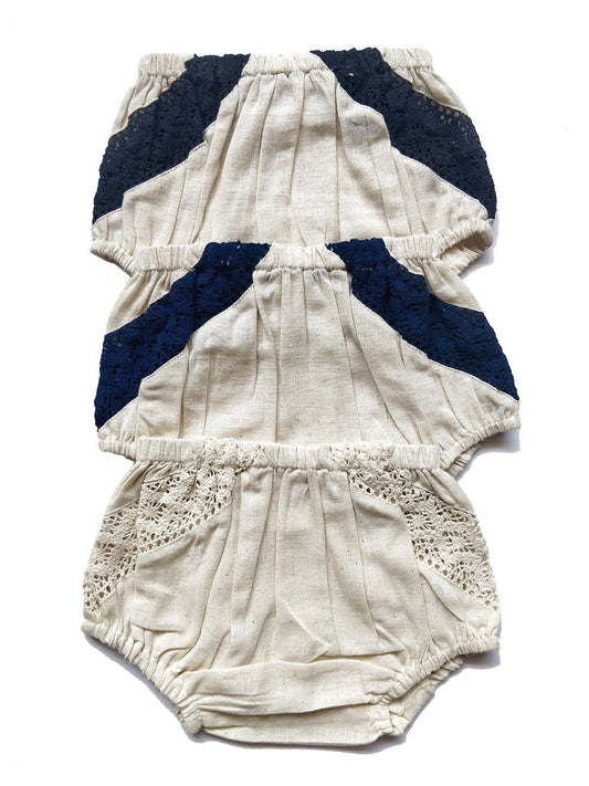 Set of 3 - Lace Diaper Covers in Ivory, Navy & Black diaper covers Yo Baby Wholesale