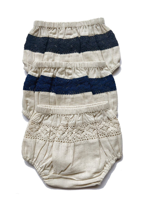 Set of 3 - Lace Diaper Covers in Ivory, Navy & Black diaper covers Yo Baby Wholesale