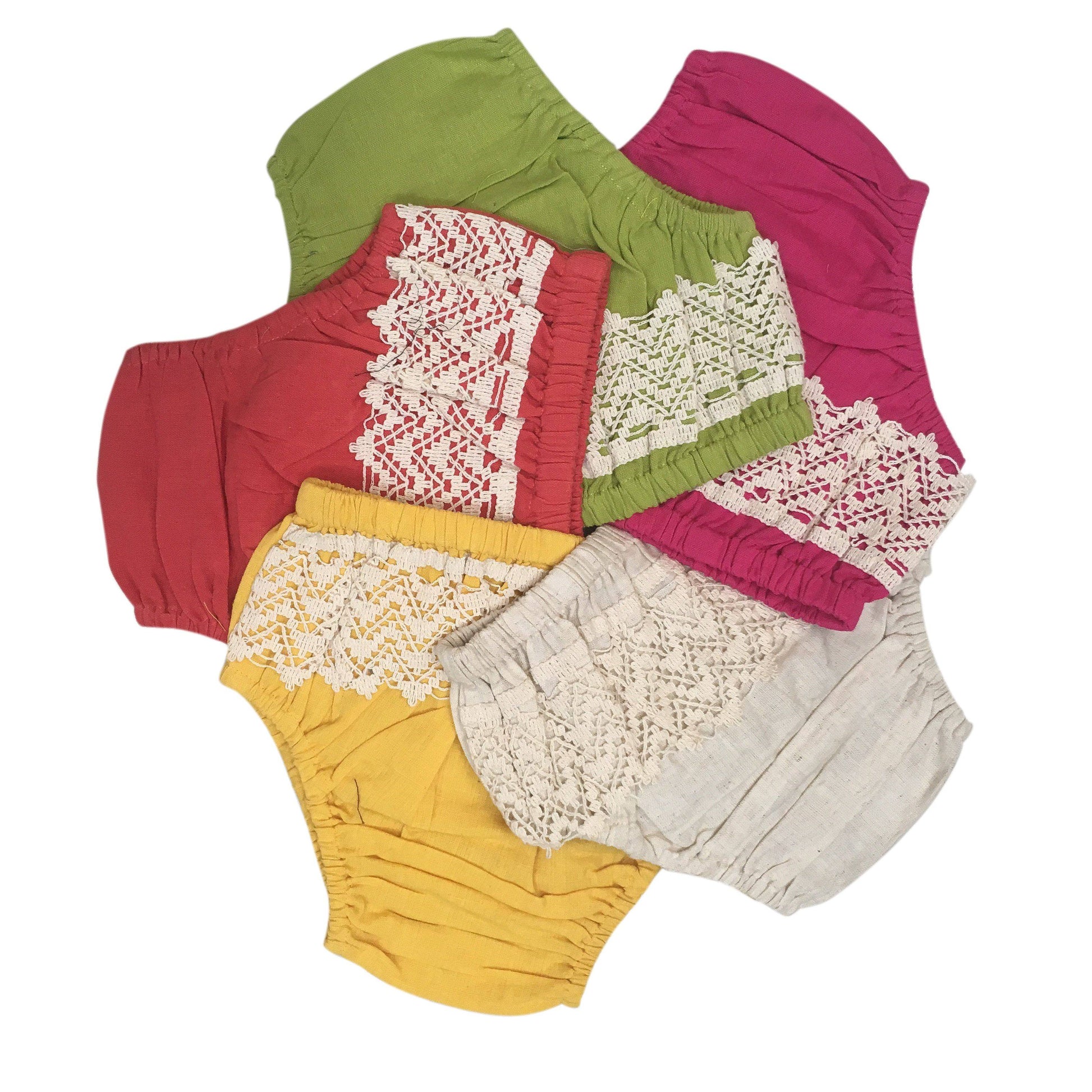 Set of 5 - Diaper Cover with Lace Detail diaper covers Yo Baby Wholesale