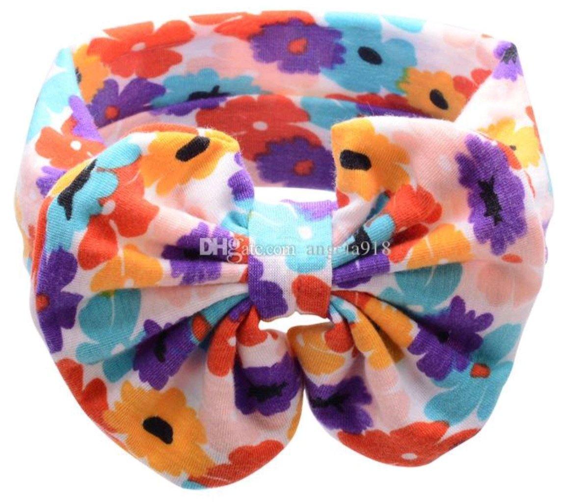 Soft Knit Printed Headband Yo Baby India White & Multi Colour Floral