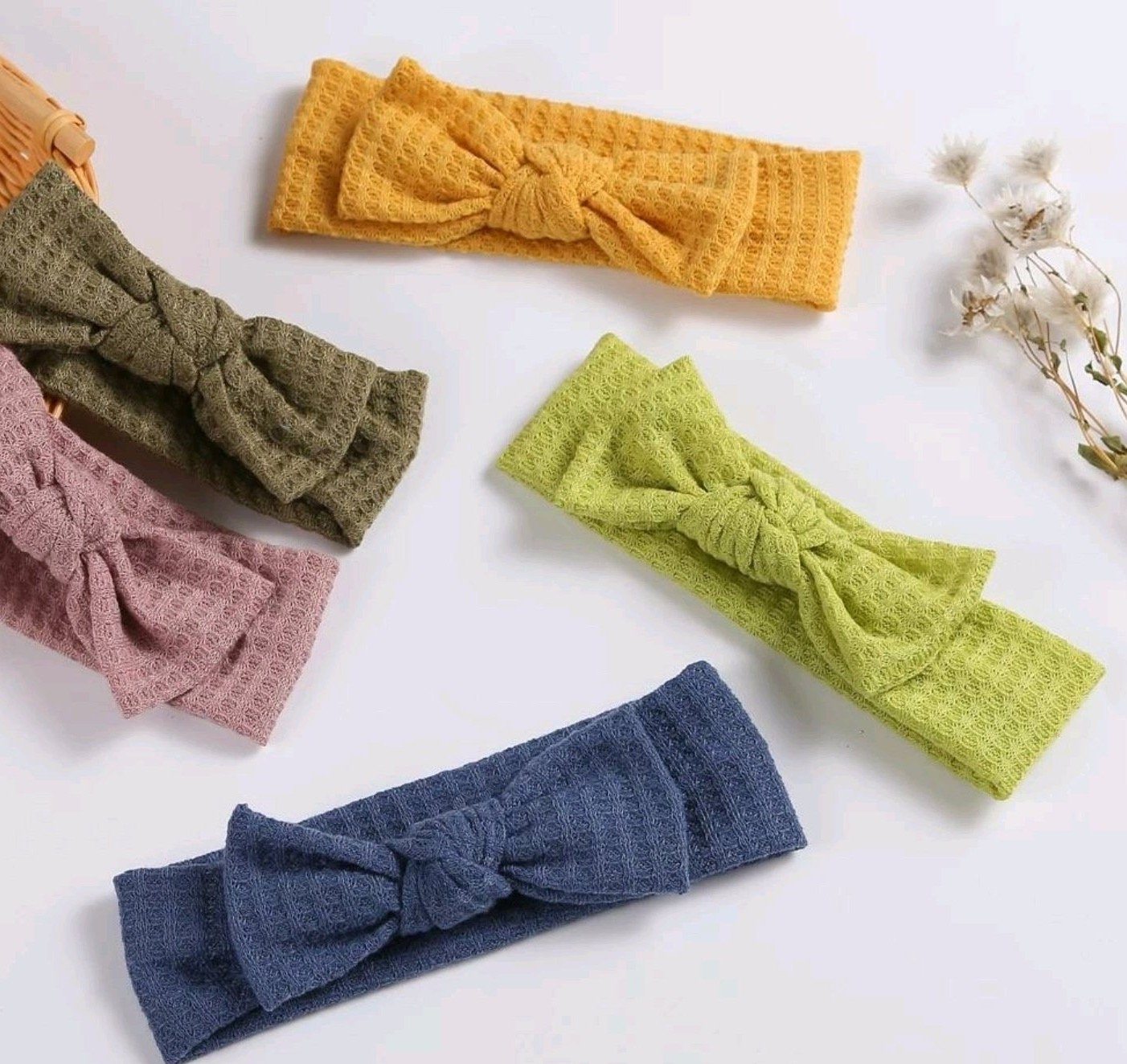 Soft Waffle-Mesh Knit Bow Headband Yo Baby India