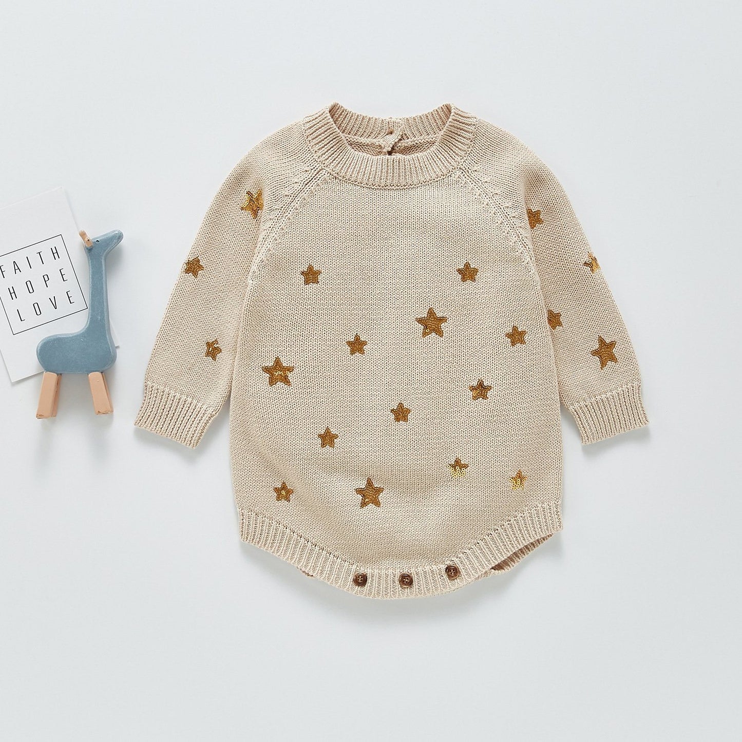 Star Sequinned Knitted Sweater Dress Yo Baby India