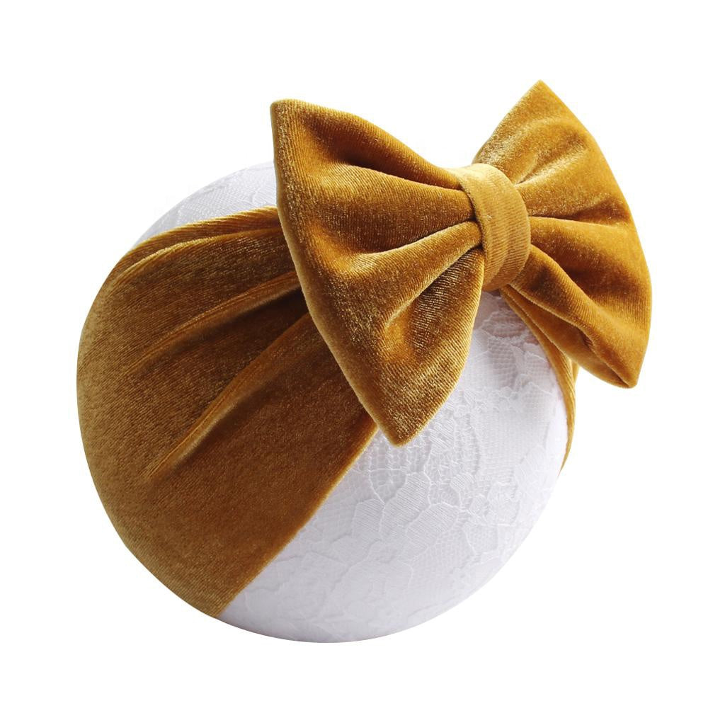 Stretch Velvet Bow Hairband-Oversized Yo Baby India