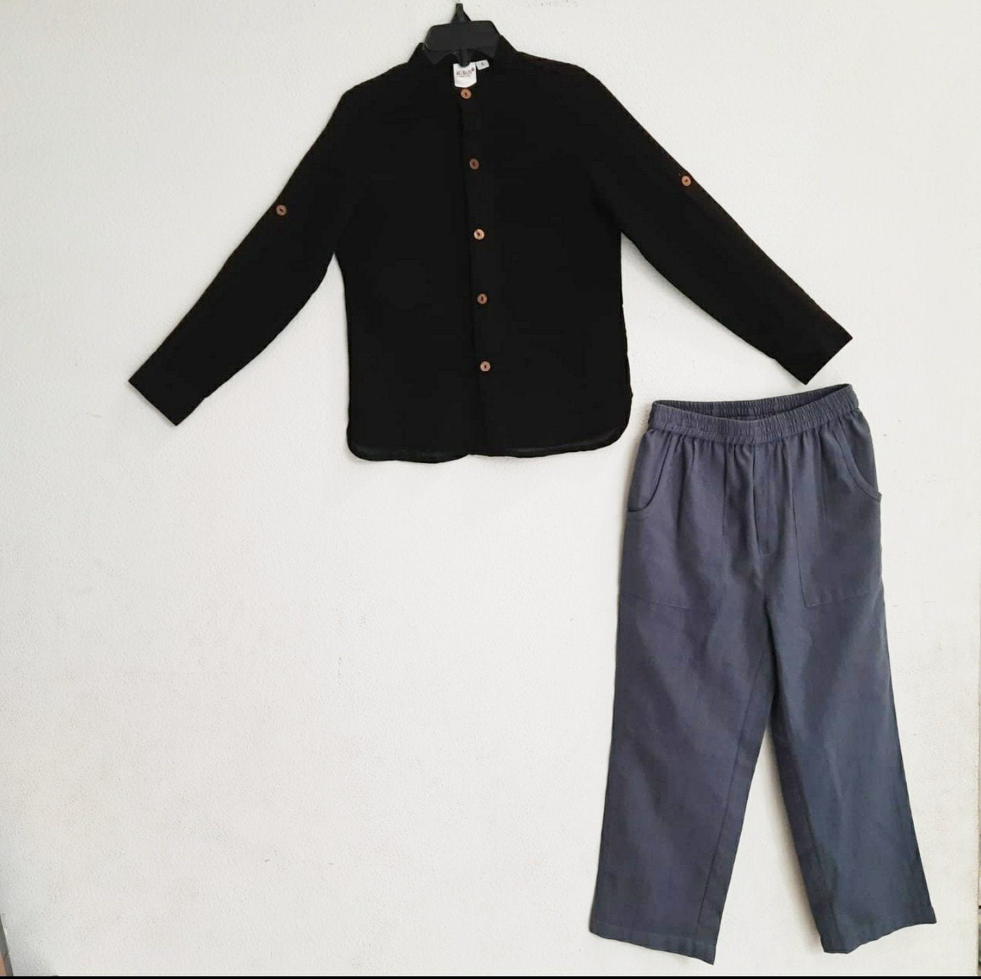 Summer Shirt & Pants -Two Piece Set boys Yo Baby Wholesale 2 Years Back Shirt & Cobalt Blue Pants