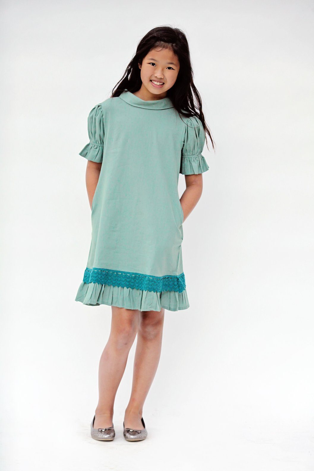 Teal on Teal Lace Detail Dress Dress Yo Baby Wholesale