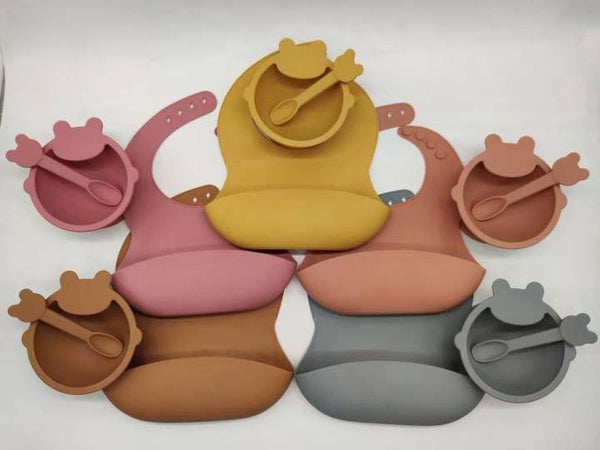 Teddy Bear Bib, Bowl & Spoon - Feeding Set -Set of 3 Feeding Set Yo Baby Wholesale 