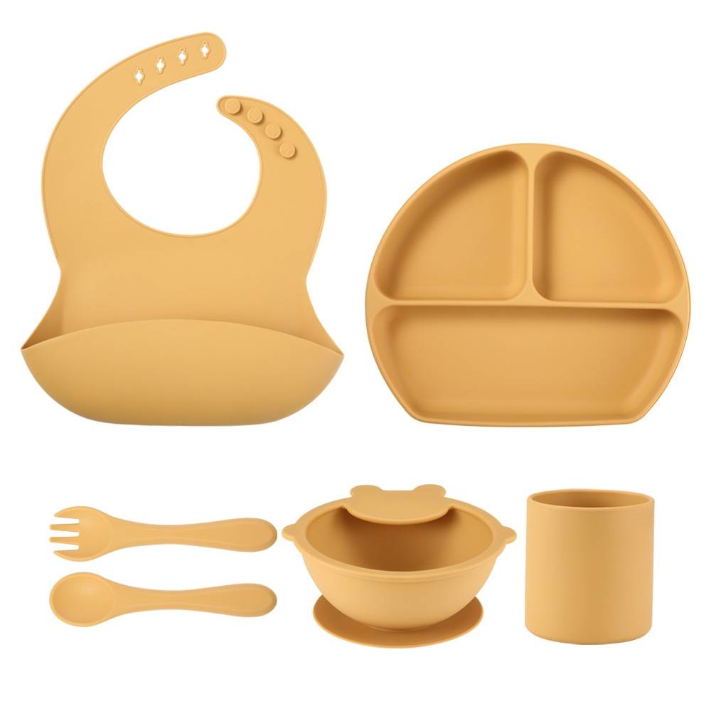 Teddy Bear Bib, Bowl & Spoon - Feeding Set -Set of 6 Feeding Set Yo Baby Wholesale