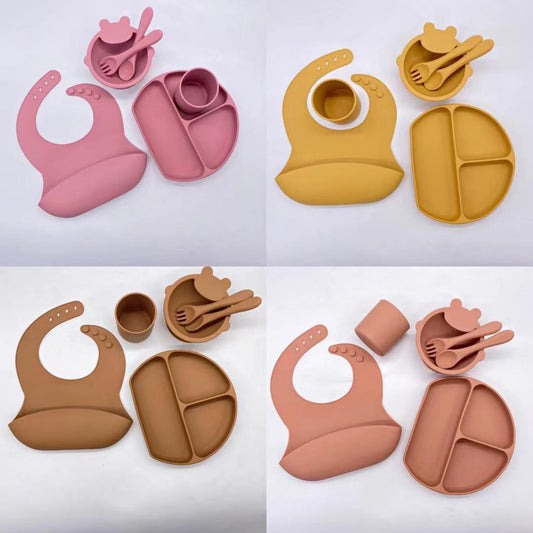 Teddy Bear Bib, Bowl & Spoon - Feeding Set -Set of 6 Feeding Set Yo Baby Wholesale