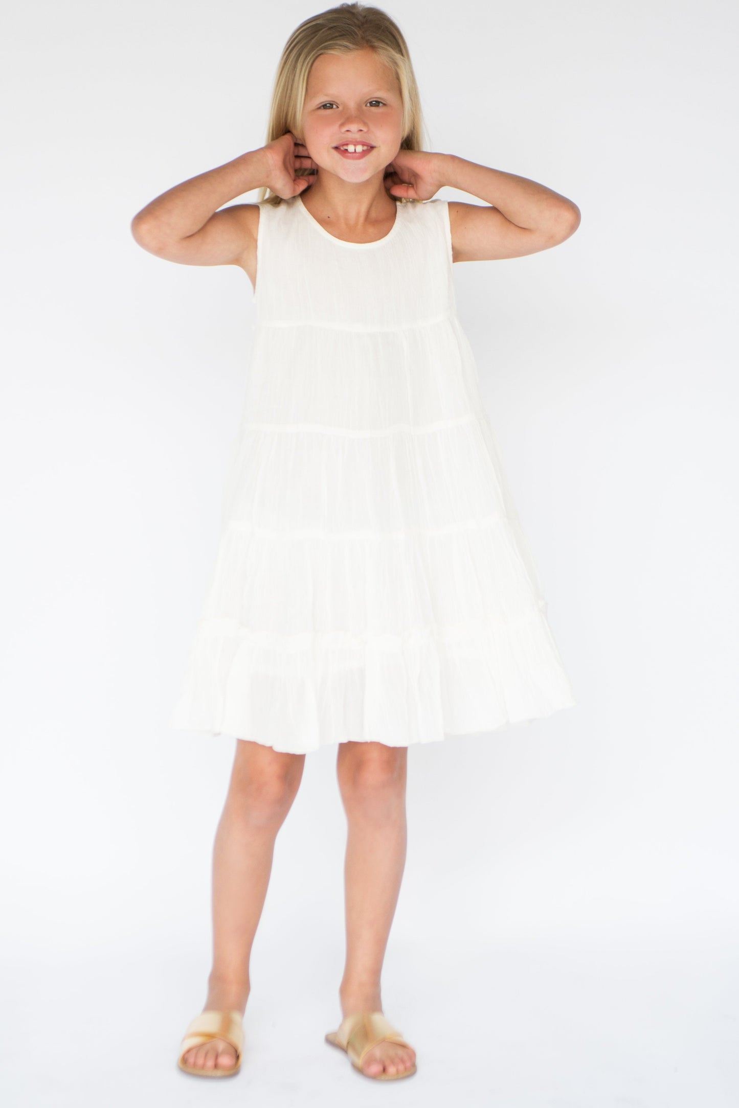 Tiered White Shift Dress Dress Yo Baby Wholesale