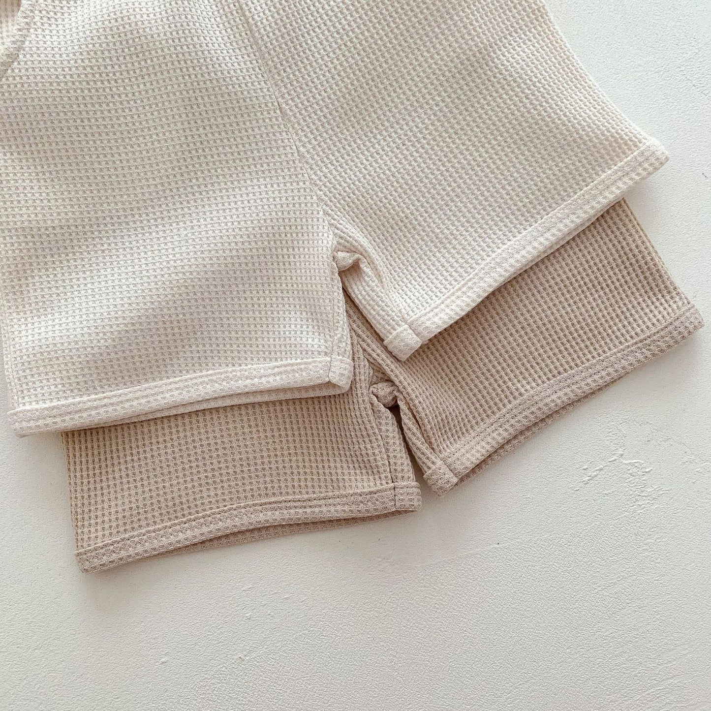Unisex Bear Motif Waffle Knit Top & Shorts 2 Pc Set Yo Baby India