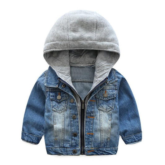 Unisex Denim Jacket With Attached Hoodie Boys Yo Baby Wholesale