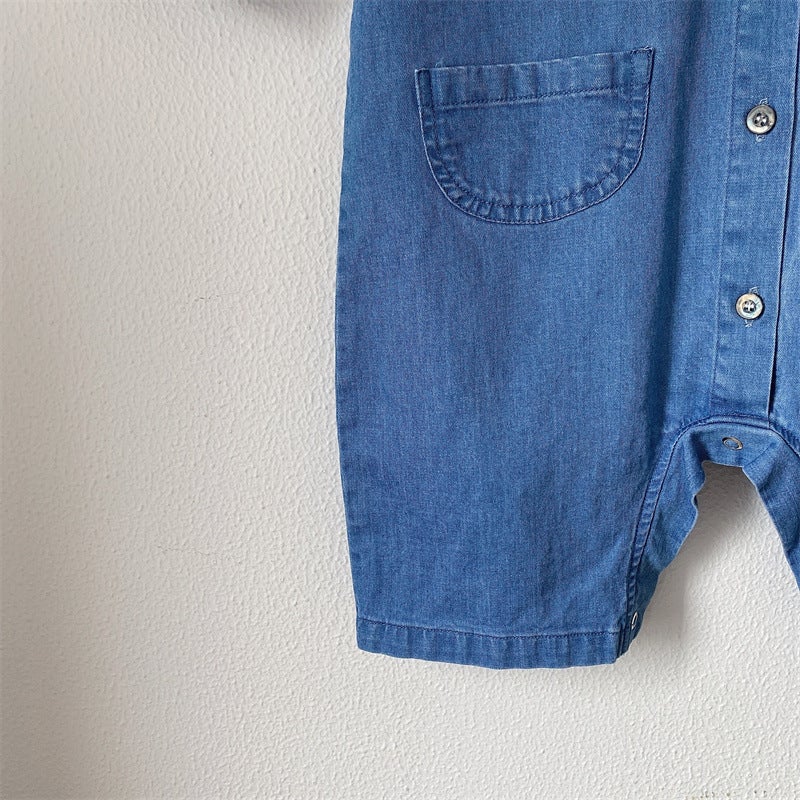 Unisex Denim Jumpsuit With Attached Hoodie Jump Suit Yo Baby Wholesale