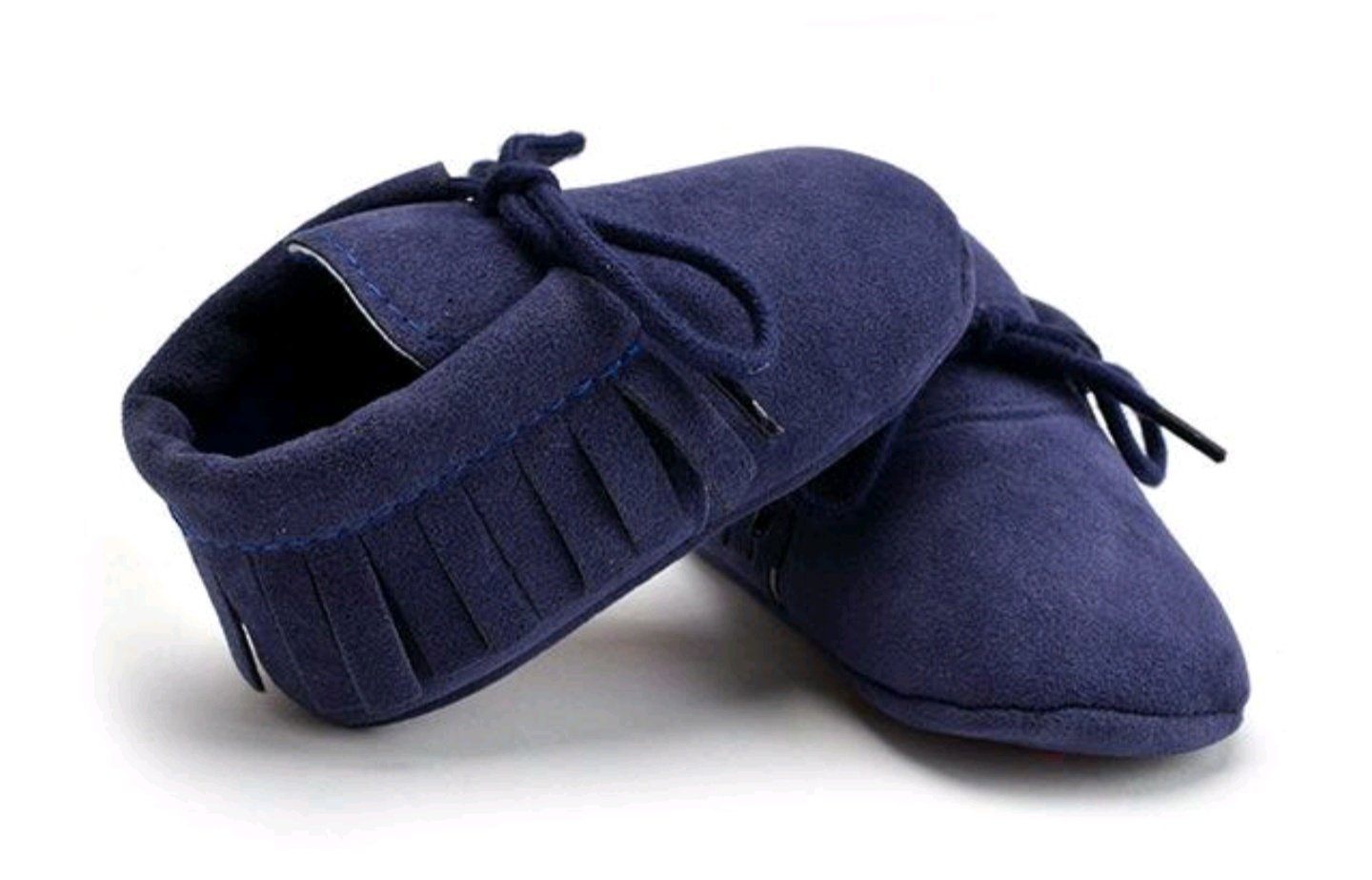 Unisex fringe moccasins - Navy Yo Baby Wholesale