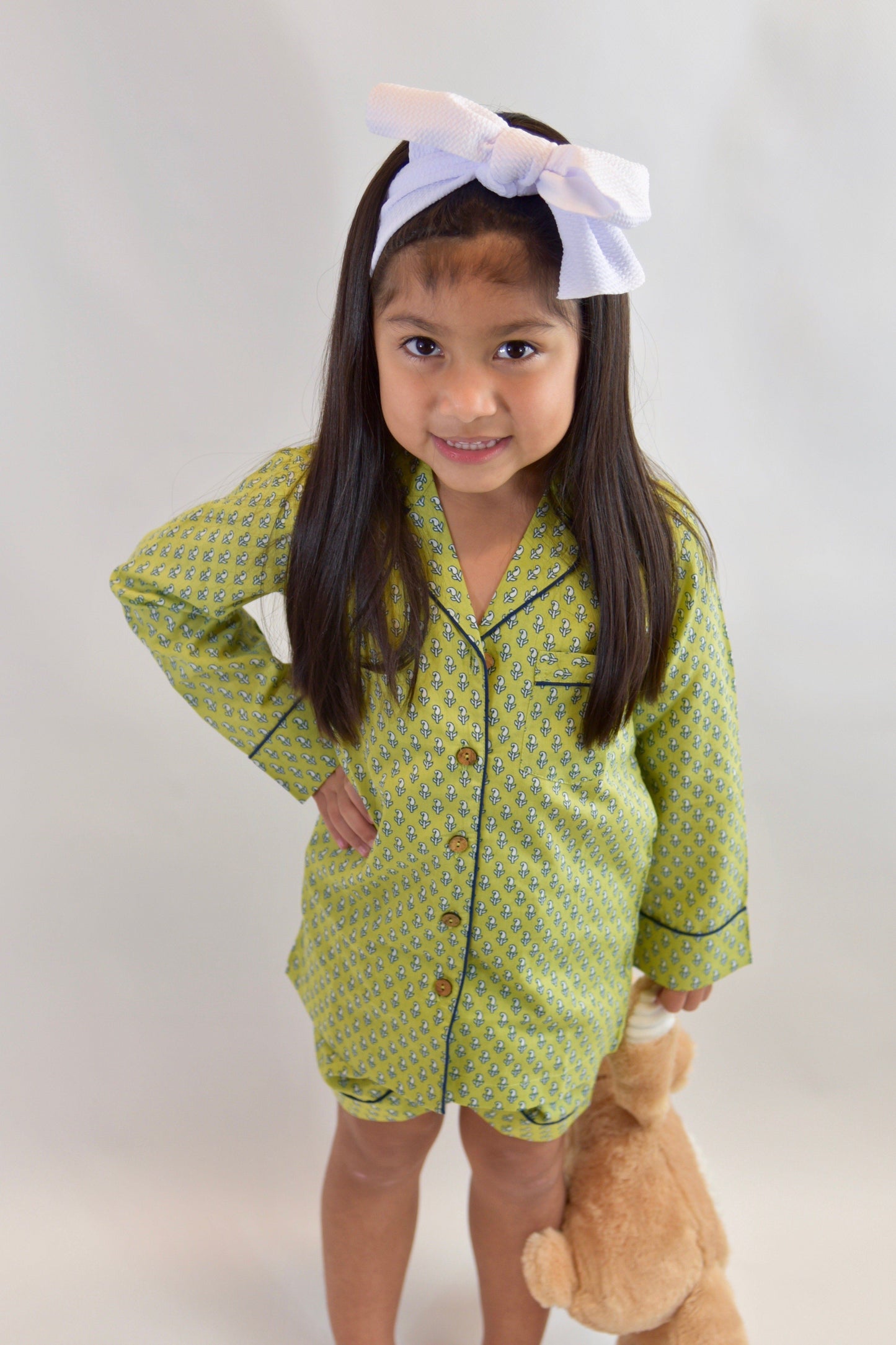 Unisex Green Printed 2 pc Night/Lounge Set Dress Yo Baby Wholesale