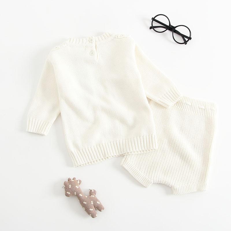 Unisex Knitted Sweater Top & Pants Set - White Dress Yo Baby Wholesale