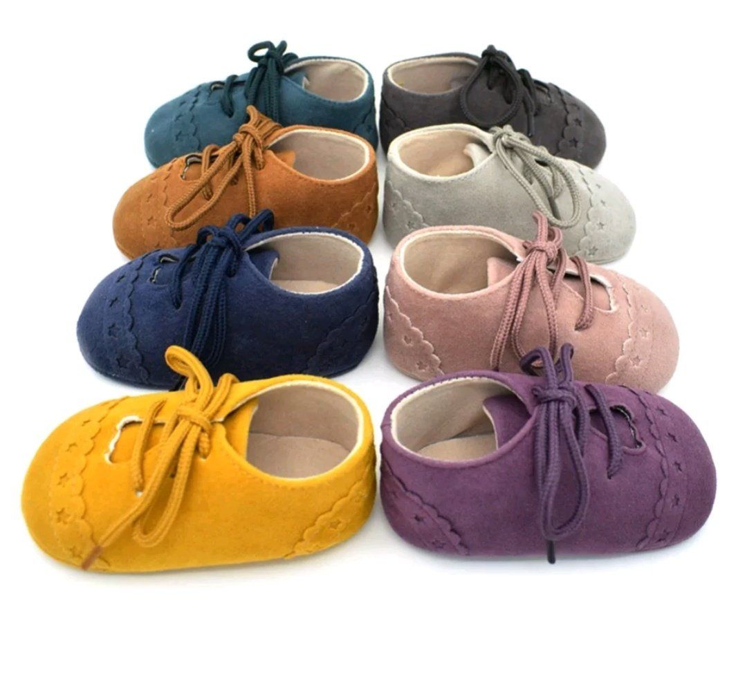 Unisex mock suede moccasins - Grey Yo Baby Wholesale
