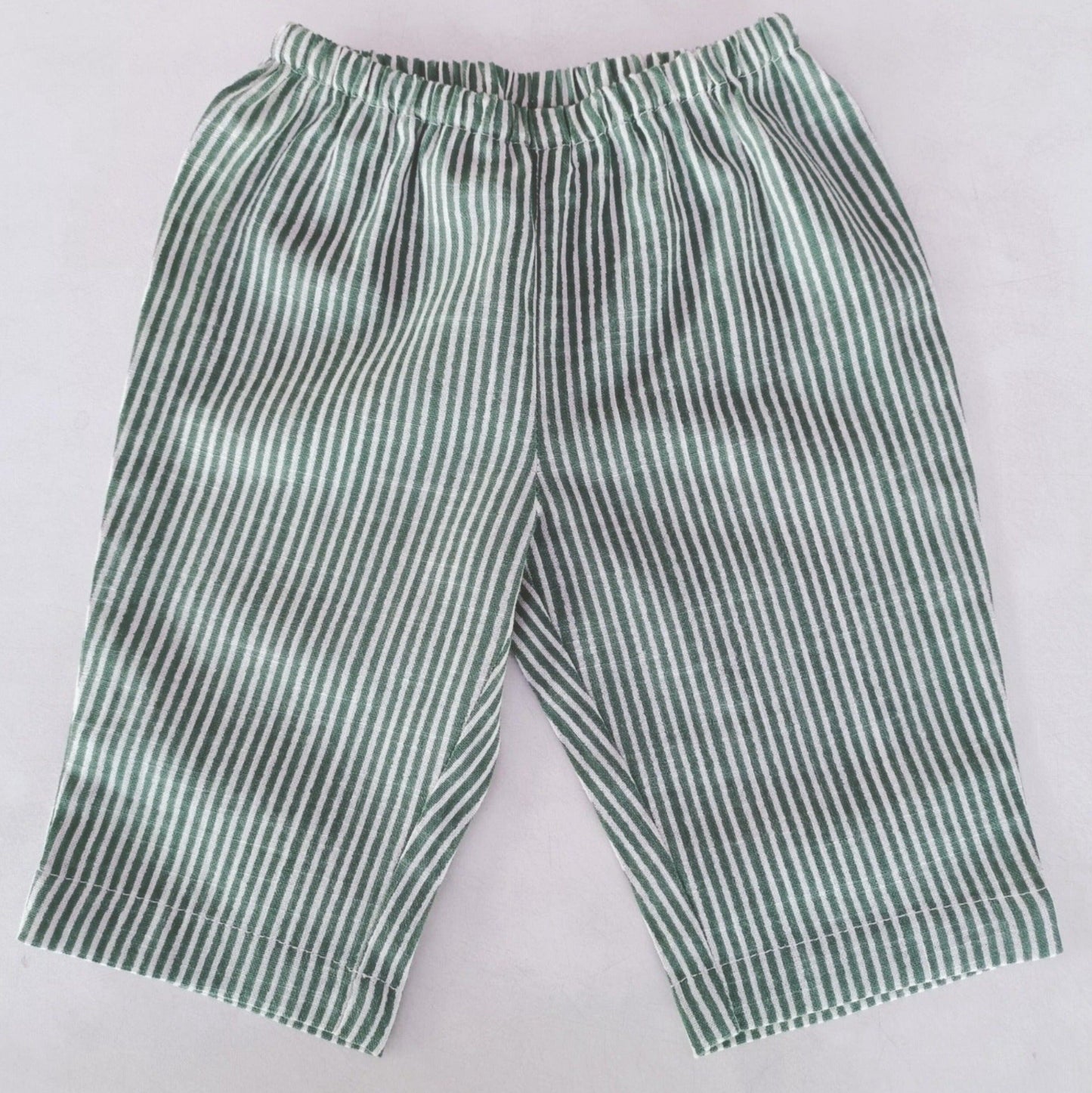Unisex Sage-Green Stripes Print Pant Pants Yo Baby India