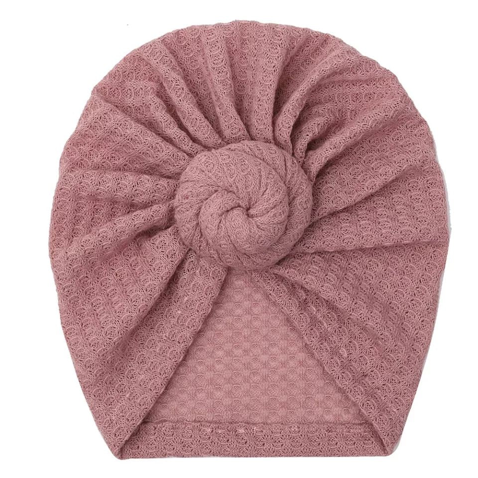 Waffle Knit Turban Yo Baby India Dusty Pink