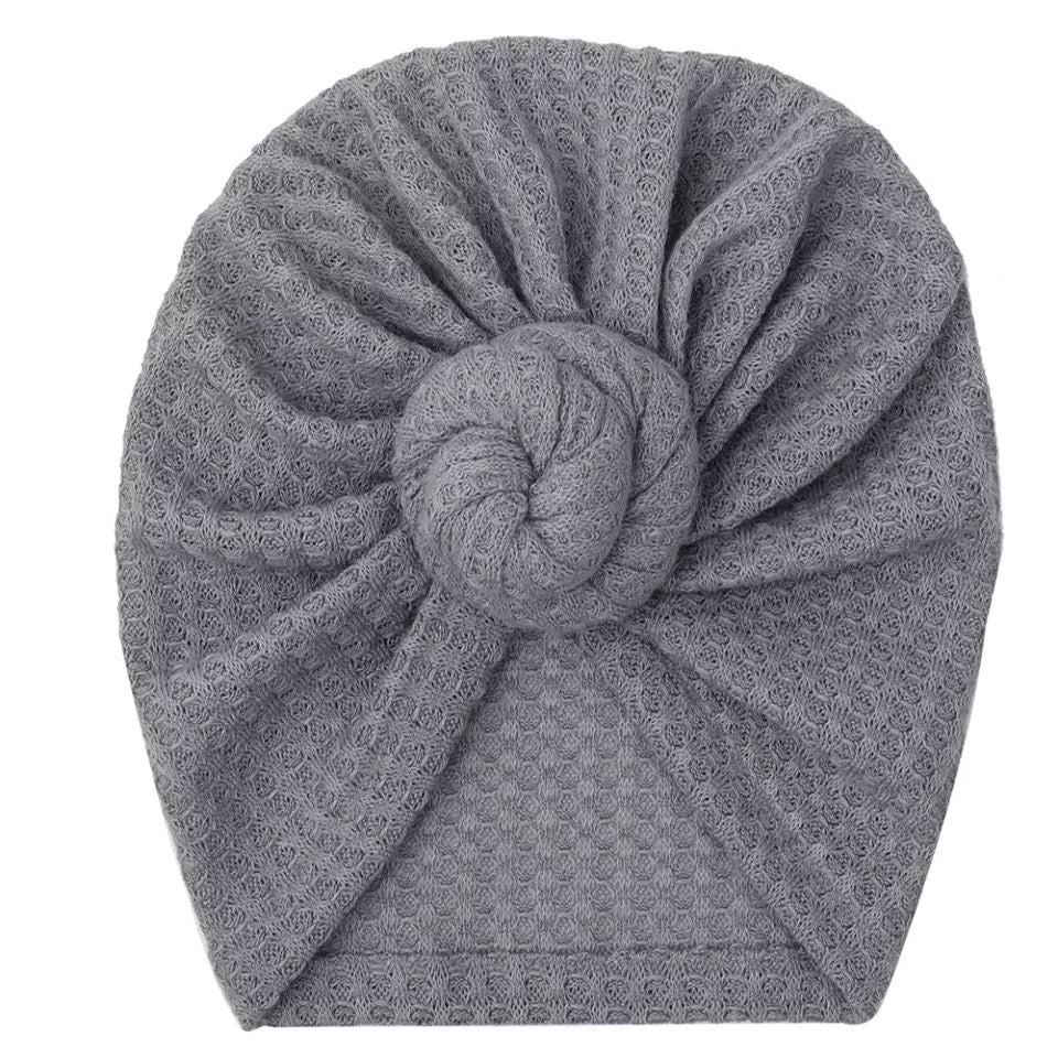 Waffle Knit Turban Yo Baby India Grey