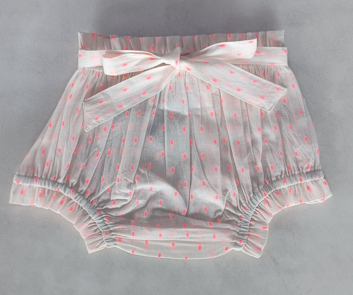 White Color Pink Buti Cotton Dobby Shorts-Style Diaper Cover diaper covers Yo Baby India