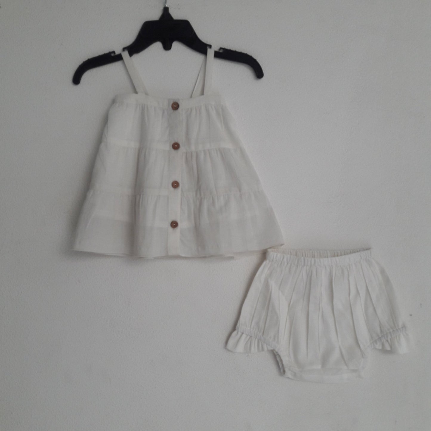 White Strappy Shirt Dress With Matching Diaper Cover Dress Yo Baby Wholesale