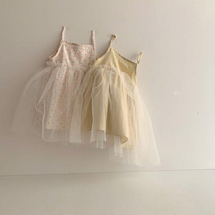Yellow Checks Tulle Party Dress Dress Yo Baby Wholesale