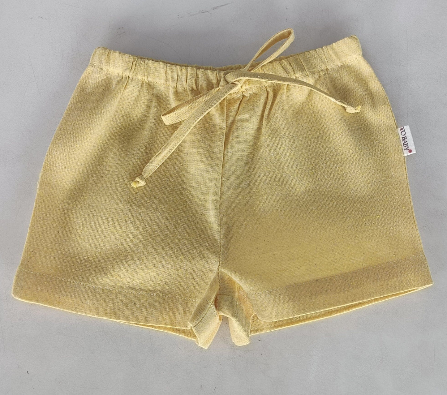 Yellow Color Chambray Shorts Yo Baby India