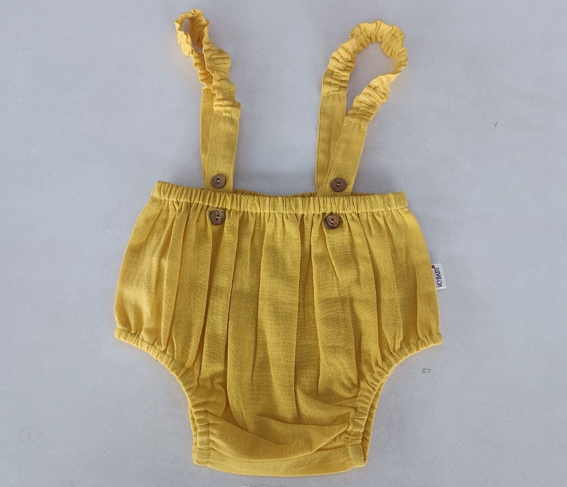 Yellow Color Suspender Shorts-Style Diaper Cover Yo Baby India