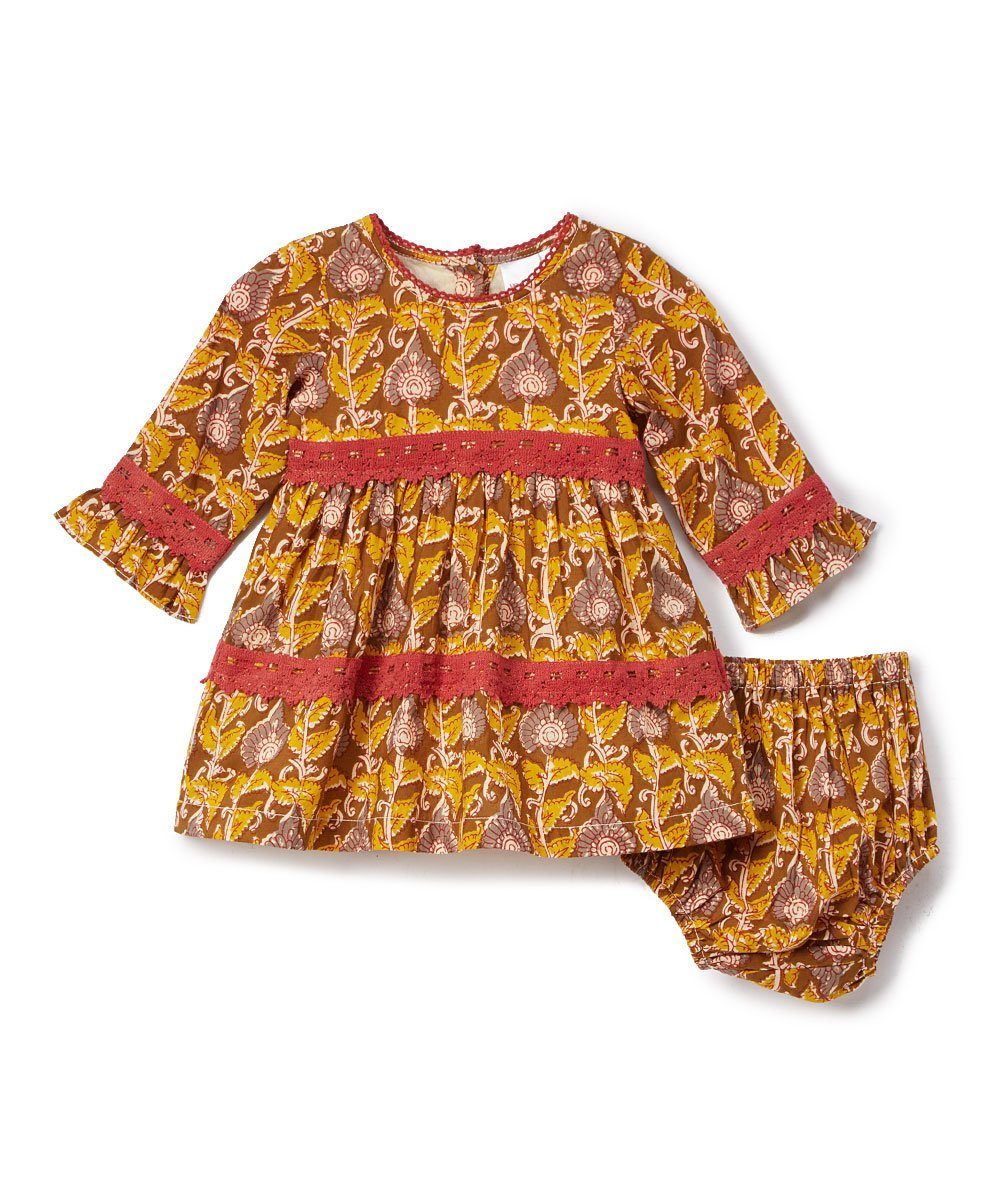 Yellow & Pink Lace Detail Dress Dress Yo Baby Wholesale