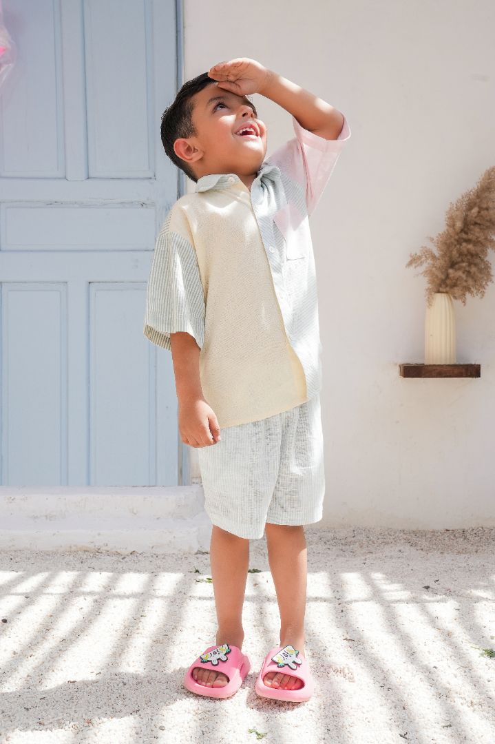 Henry Shirt and Shorts Set Soft Pastels Boys — Cotton Kids Co-Ord | 0-13 Years