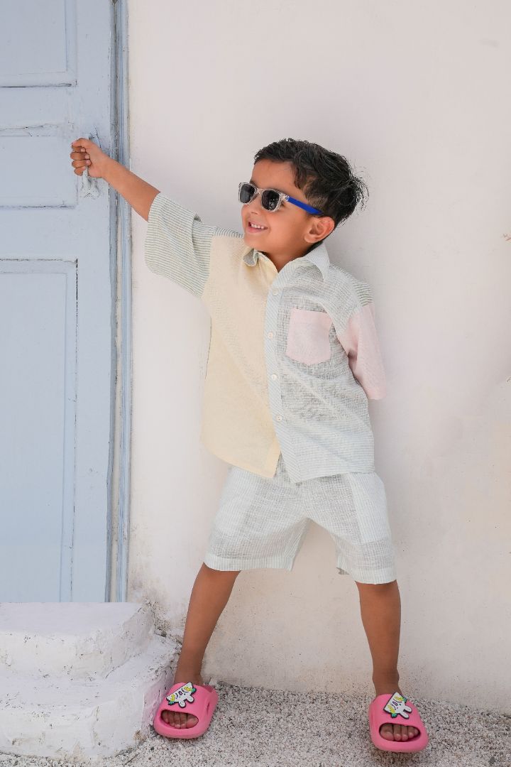 Henry Shirt and Shorts Set Soft Pastels Boys — Cotton Kids Co-Ord | 0-13 Years