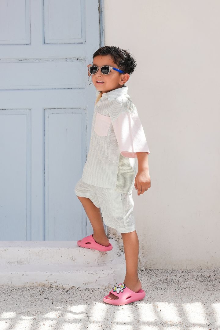 Henry Shirt and Shorts Set Soft Pastels Boys — Cotton Kids Co-Ord | 0-13 Years