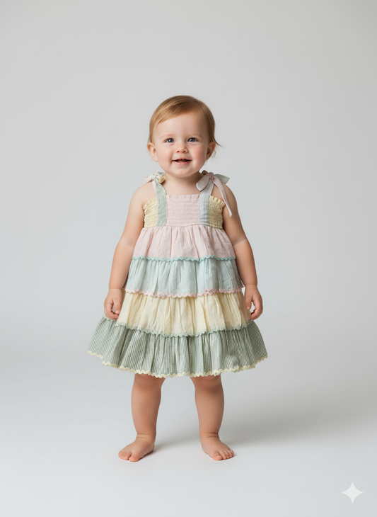 Sydney Layered Swing Dress : MULTI COLOURED : Infant : Toddler : Tween