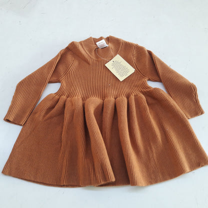 Girls Knitted Sweater Dress – 100% Cotton | Warm Winter Wear for Infants, Toddlers & Kids