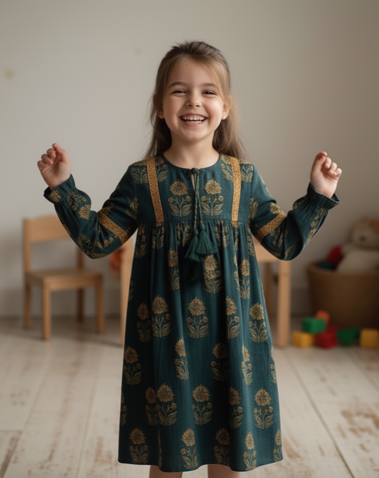 Esti Dress : MOSS GREEN : Infant : Toddler : Tween