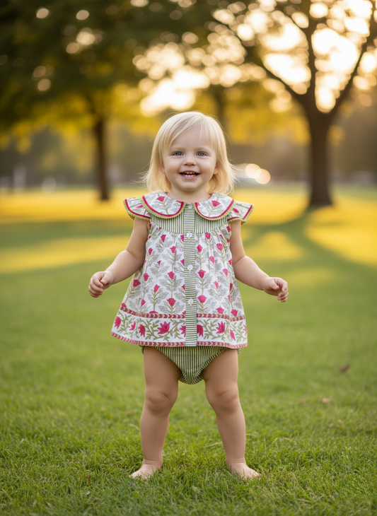 Isha Pant and Top Set White — Cotton Girls Co-Ord | Infant to Tween 0-13 Years