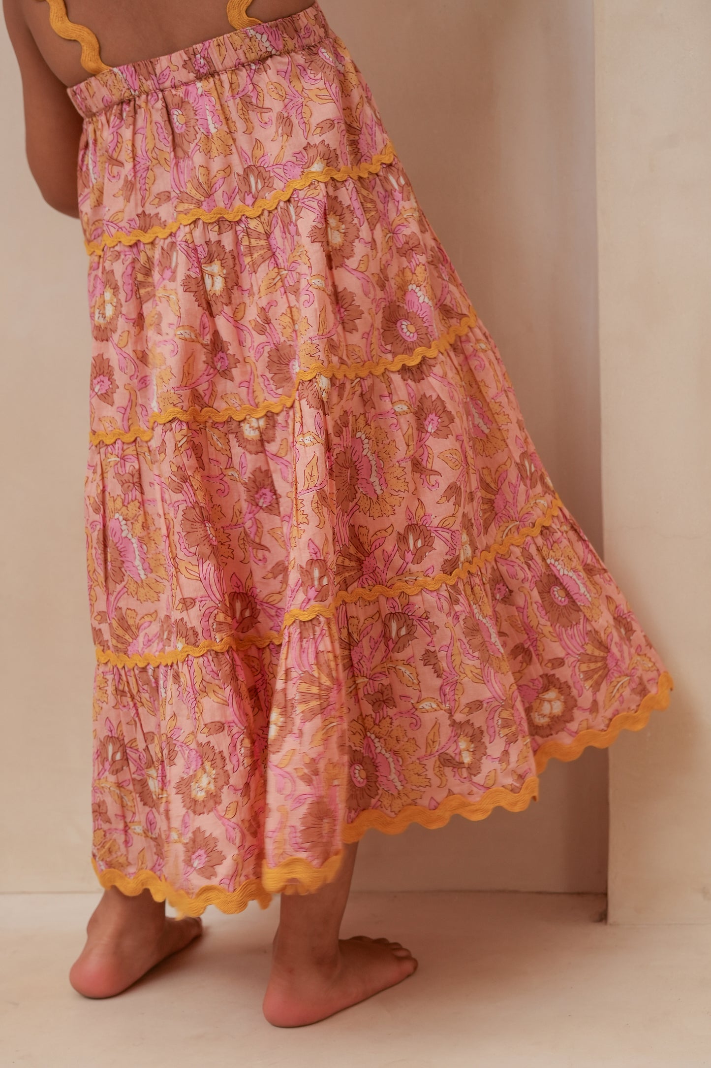 Samaira Tiered Dress Pastel Pink — Cotton Girls Dress | Infant to Tween 0-13 Years