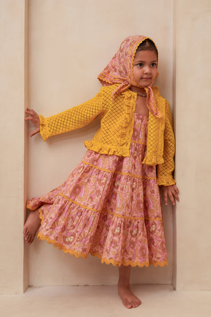 Samaira Tiered Dress Pastel Pink — Cotton Girls Dress | Infant to Tween 0-13 Years