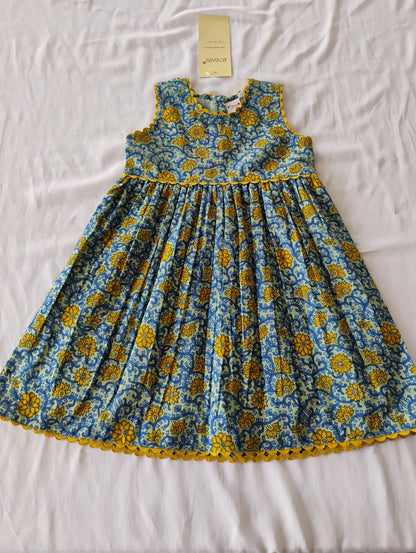 Victoria Dress Blue — Cotton Girls Dress | Infant to Tween 0-13 Years