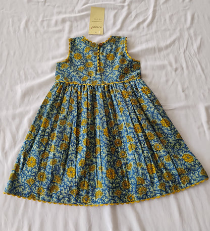 Victoria Dress Blue — Cotton Girls Dress | Infant to Tween 0-13 Years