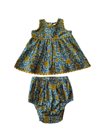 Victoria Dress Blue — Cotton Girls Dress | Infant to Tween 0-13 Years