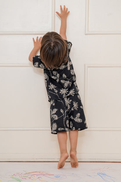 Samir Co-Ord Set Black Gender Neutral — Cotton Kids Co-Ord | 0-13 Years