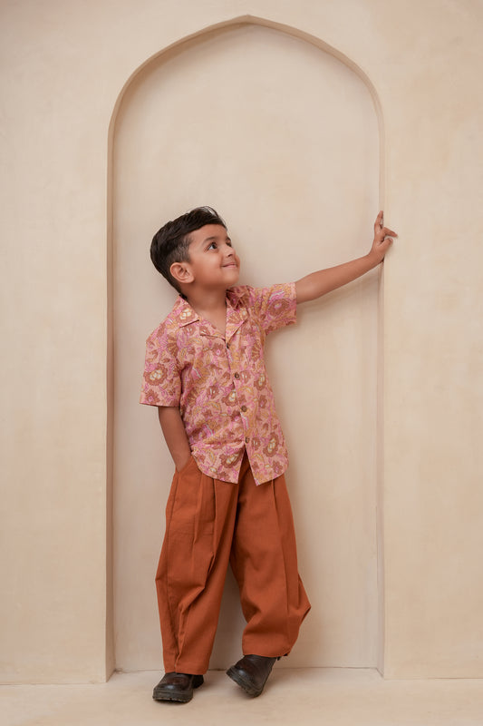 Samir Co-Ord Set Pastel Pink Gender Neutral — Cotton Kids Co-Ord | 0-13 Years