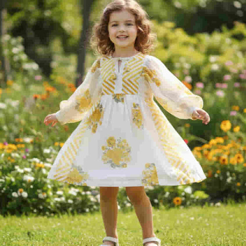 Rose Ann Dress : Yellow : Infant : Toddler : Tween