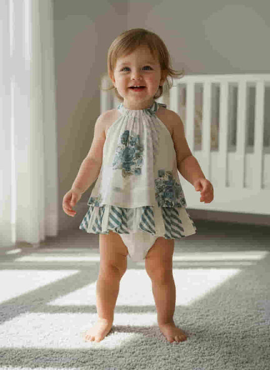 Pia Swing Dress Powder Blue — Cotton Girls and Women Dress | 0-13 Years and Women