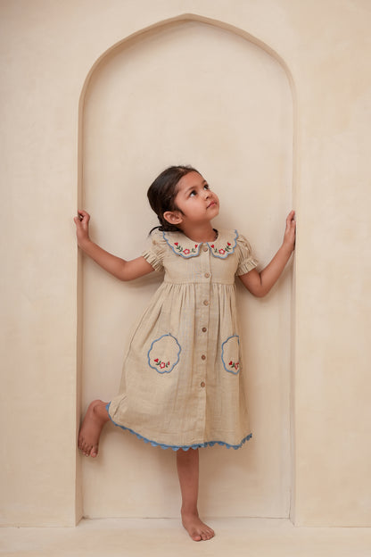 ARA Dress Earth — Hand Embroidered Cotton Girls Dress | Infant to Tween 0-13 Years